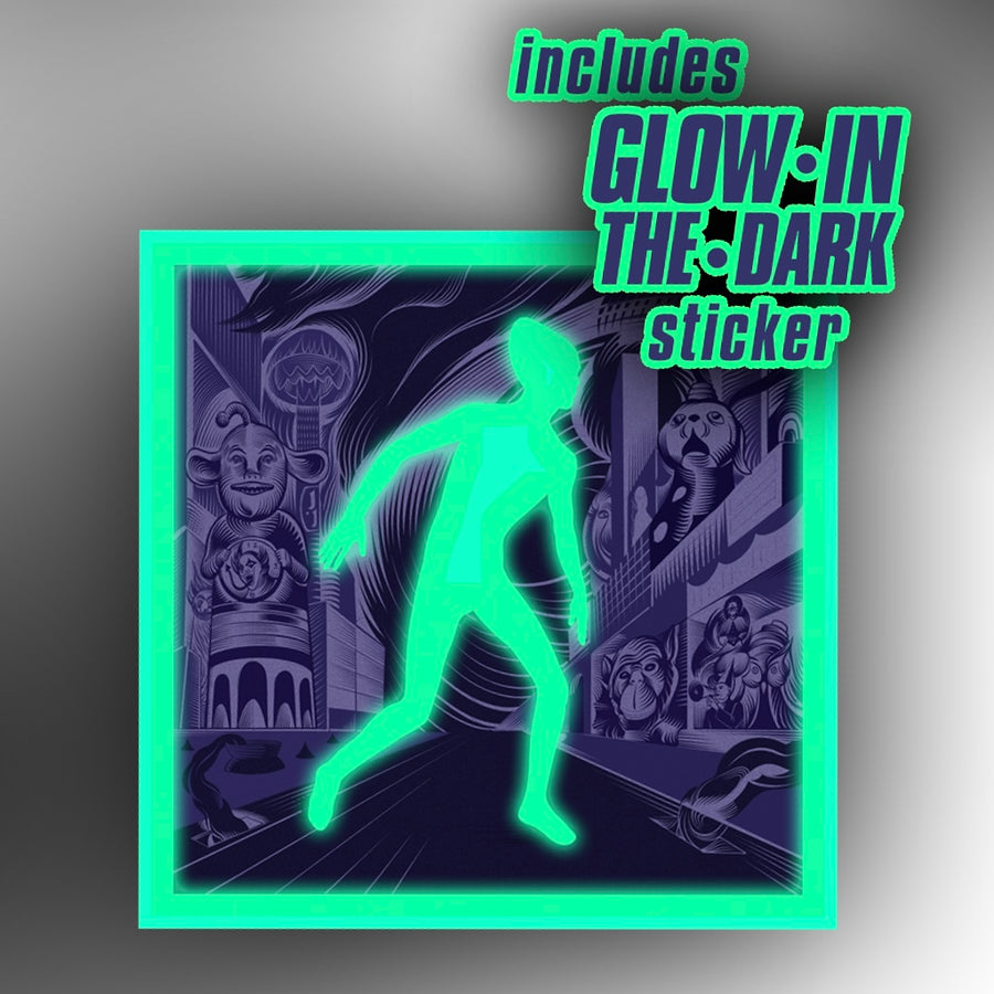 AUTOGRAPHED Double-Sided Card Print & STICKERS Set: “The Invisible Man” + Free bonus 4x4-inch GLOW-IN-THE-DARK Sticker